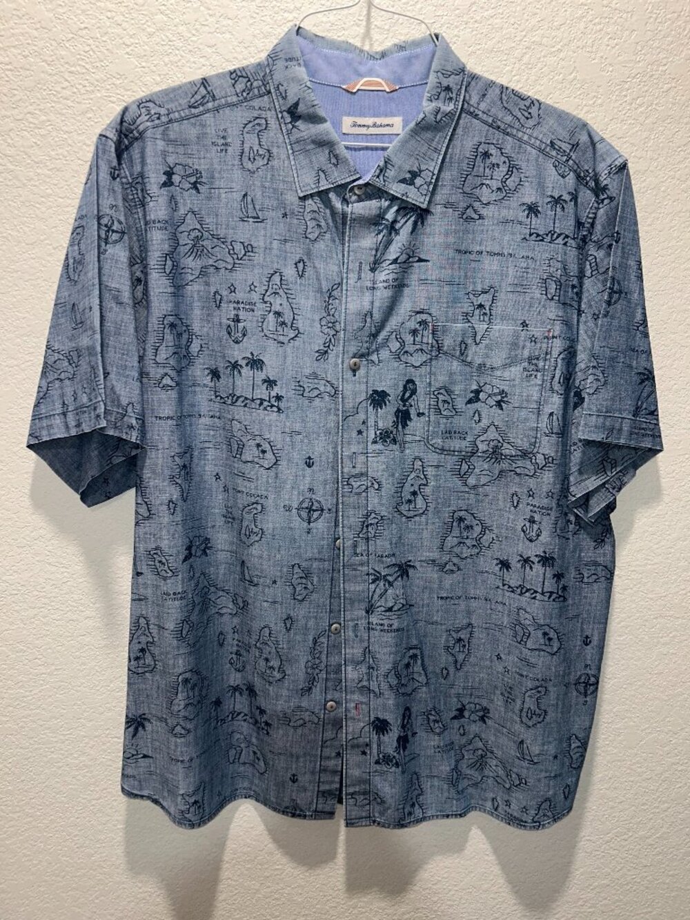 Tommy Bahama Men's Short Sleeve XXL Shirt Paradise Nation Theme